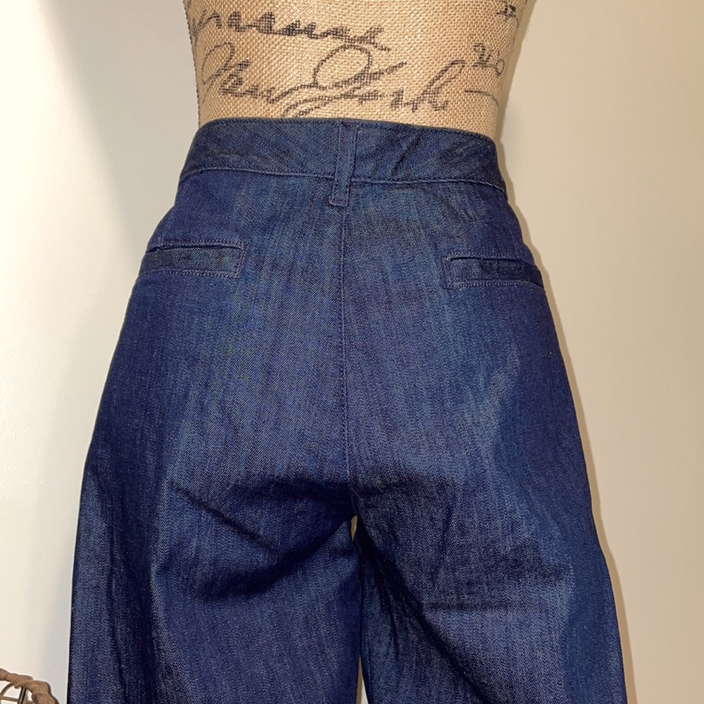 🔵🎉HP “NWT” TALL GIRLS DREAM FLARE LEG BANANA REPUBLIC DARK WASH TROUSERS - Picture 12 of 15